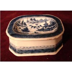 C.1840 CHINESE EXPORT BLUE CANTON MASTER SALT #1440534