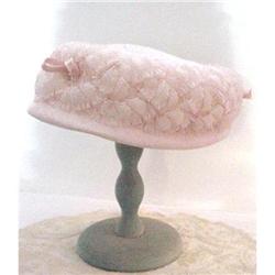 40 's Pink LADIES HAT / Tiny Bow #1440633