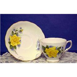 Cup & Saucer SHABBY CHIC Yellow Roses #1440645