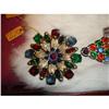 Image 1 : 1930's Flower/Sunburst Multi Color rhinestone #1440958