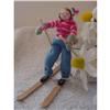 Image 1 : Doll Cloth Skier Yarn 4" HUNGARY Wood Skis BLUE#1441111