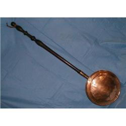 FINE 18TH CENTURY CHASED COPPER WARMING PAN #1458139