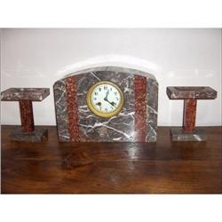 French Art Deco Clock Garniture c1930 #1458201