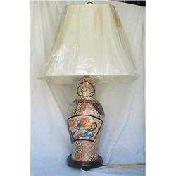 IMARI LAMP Hand Painted 31 Inches  With Shade #1458206