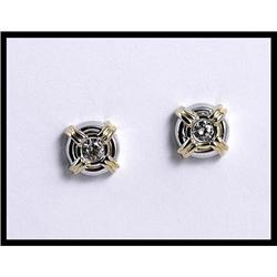 14K White and Yellow Gold Diamond Earrings #1458284