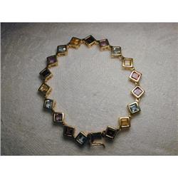 14K YG Topaz Garnet Citrine Amethyst Bracelet #1458410