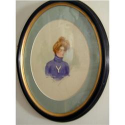 Portrait, Harriet Dunn, Yale girl #1458487