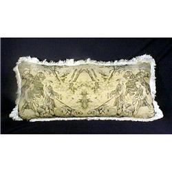 Antique Victorian Tapestry Bolster Pillow #1458496