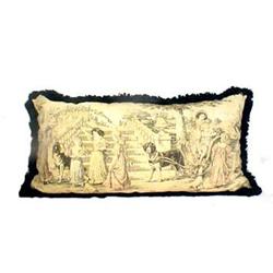 Antique Victorian Tapestry Bolster Pillow #1458498