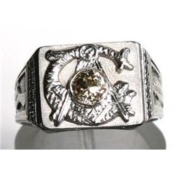 Estate Champaign Diamond 18kt Gold Mason Ring #1458507