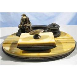 Inkwell & Blotter Marble and Bronze. c1950? #1458619