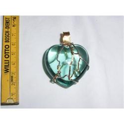 Big Blue Crystal  Heart with Gold & Silver #1458647