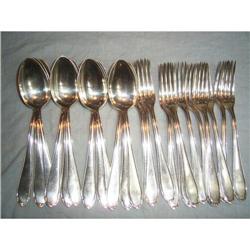 12 forks & 12 spoons,silverplated #1458657