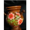 Image 1 : HANDPAINTED FLORAL & VANISHED WOODEN VASE #1458901