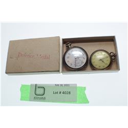 LADIES POCKET WATCH silver case rubies packed in ww1 medal box