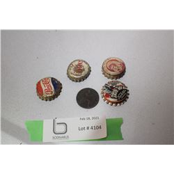 1899 HALF PENNY AND BOTTLECAPS