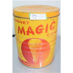 HUGE ICE CREAM CONE TIN, RETURNTABLE