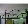 Image 2 : METAL SHELF WITH 4 GLASS INSERTS (36 X 15 X 7 IN TALL) TOP GLASS BROKEN)