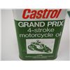 Image 2 : Castrol Grand Prix 4 stroke motorcycle oil vintage tin about 1/2 full