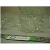 Image 4 : Clear glass punch bowl with glass cups from different sets