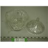 Image 4 : Footed etched crystal glass candy dish 8" tall