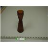 Image 1 : Amber Hobnail vase made in Taiwan (9" tall)
