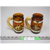 Image 3 : Vintage glass cups with wooden handles - Sask and Canada advertising cups