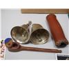 Image 2 : Bells, decorative pipe, baseball and hockey cards
