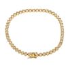 Image 2 : Yellow Gold Bezel Set Diamond Tennis Bracelet 17cm