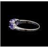 Image 3 : 14KT White Gold 1.33 ctw Tanzanite and Diamond Ring