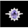 Image 2 : 2.07 ctw Tanzanite and Diamond Ring - 14KT White Gold