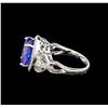 Image 3 : 14KT White Gold 6.59 ctw Tanzanite and Diamond Ring