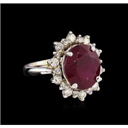 14KT White Gold 8.81 ctw Ruby and Diamond Ring