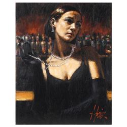 Fabian Perez, "Gloves & Pearls" Hand Textured Limited Edition Giclee on Canvas.