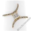 Image 3 : 18kt Rose Gold 0.60 ctw Princess and Round Diamond Bypass Ring