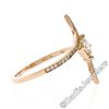 Image 8 : 18kt Rose Gold 0.60 ctw Princess and Round Diamond Bypass Ring