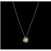 Image 2 : 0.46 ctw Diamond Pendant With Chain - 18KT Yellow Gold