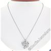 Image 3 : 10kt White Gold 0.25 ctw Dual Channel Princess Cut Diamond Open Heart Pendant Ne
