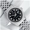 Image 2 : Rolex Mens Stainless Steel Black String Diamond 36MM Datejust Wristwatch With Ro