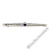 Image 3 : Art Deco 18kt White Gold 2.05 ctw Sapphire and Diamond Bar Pin Brooch