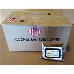 Qty 1 Box (50 Pkg) KLD 75% Alcohol Sanitizing Wipes (60 Wipes/Pkg)