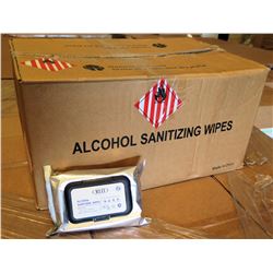 Qty 1 Box (50 Pkg) KLD 75% Alcohol Sanitizing Wipes (60 Wipes/Pkg)