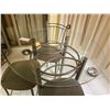 Image 2 : Glass Top Table & 3 hi chairs. C