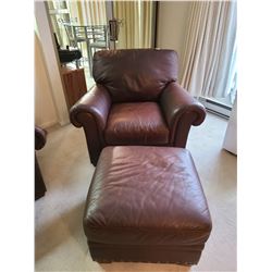 Leather Chair & Ottoman by ItalSofa C