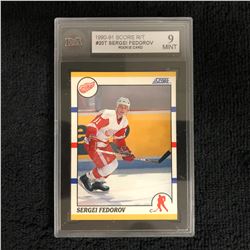 1990-91 SCORE R/T #20T SERGEI FEDOROV Rookie Card (KSA 9 MINT)