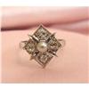 Image 1 : Art Deco 14K Diamond and Pearl Ring #1416355