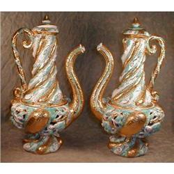 Capo-di-Monte DECORative POTS Openwork GOLD  #1425954