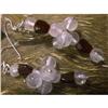Image 1 : STERLING SILVER Estate GARNET QUARTZ Earrings #1459390