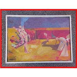 1960's Signed Oakland CA Abstract Painting #1459460