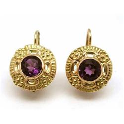 1940s 14kt Earrings with Amethyst #1459638